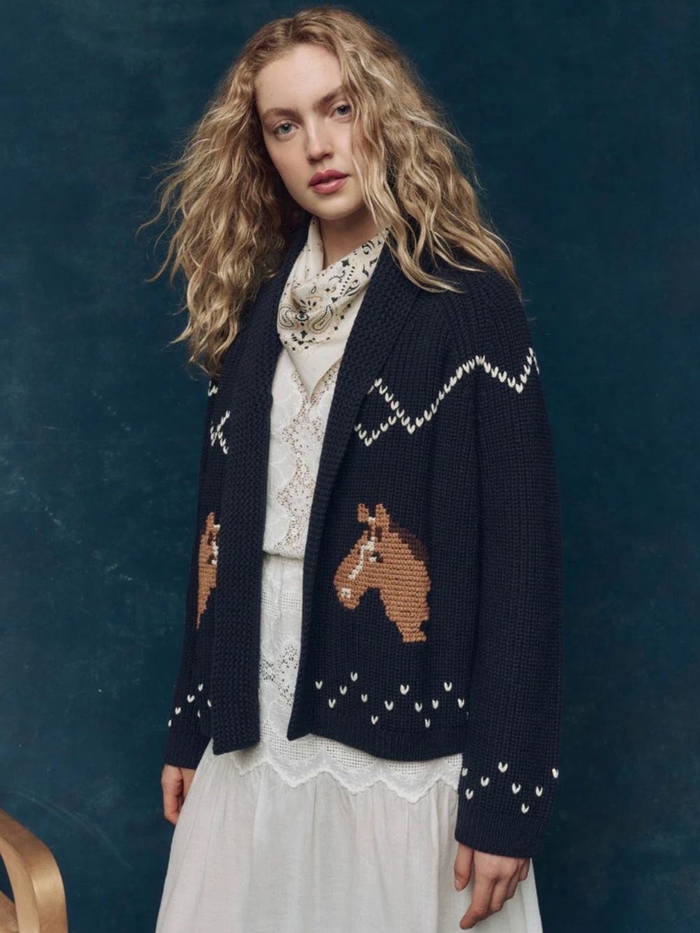 The Horse Lodge Cardigan ~ Navy